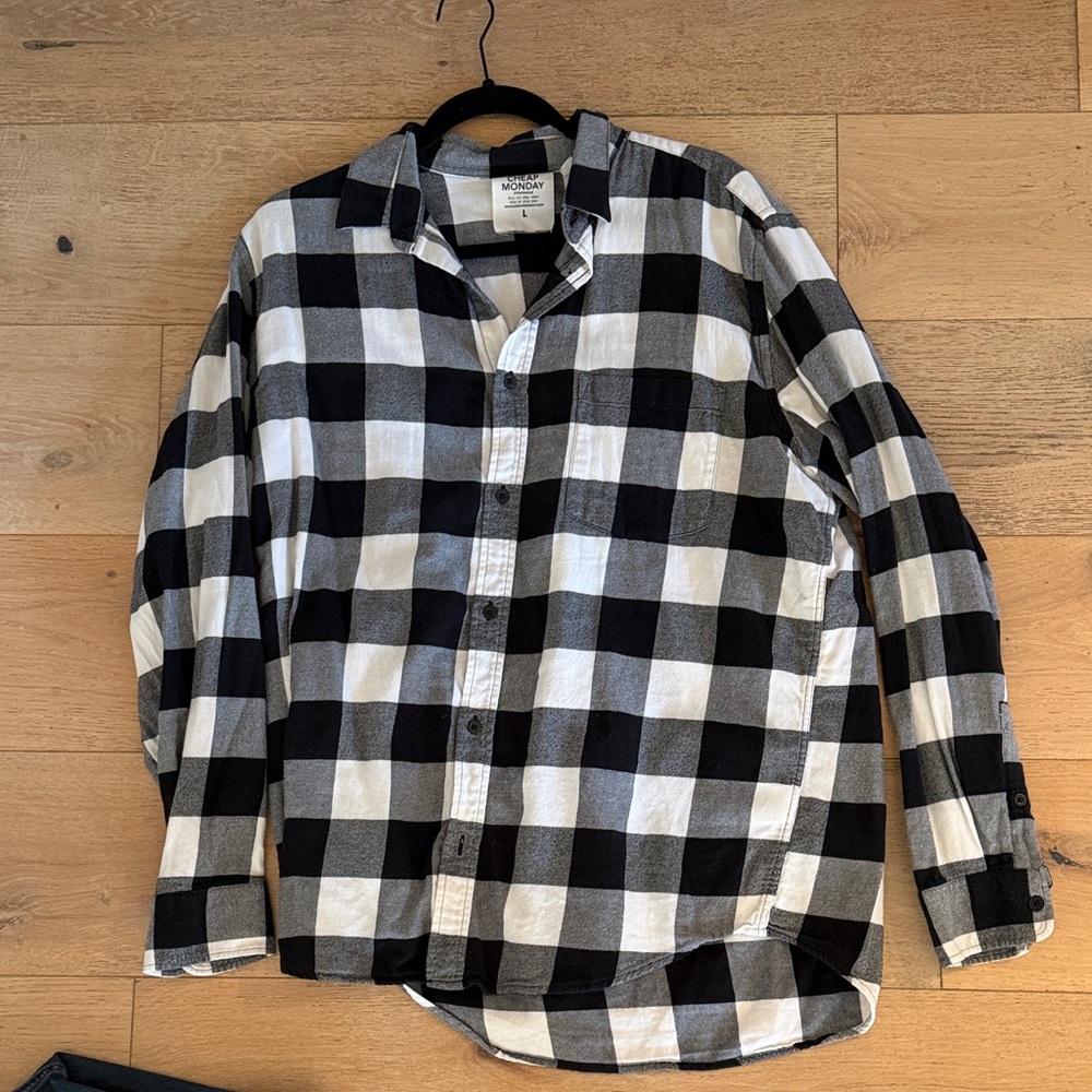Cheap Monday Black and White Checkered Shirt